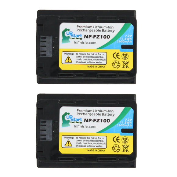 2-Pack NP-FZ100 Battery Replacement for Sony NP-FZ100 Rechargeable Lithium-Ion Battery