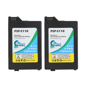 2-Pack PSP-S110 Battery Replacement for Sony PSP-2000 Video Game Console