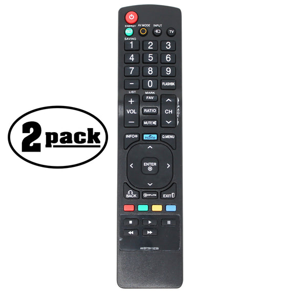 2 Replacement HDTV Remotes for LG AKB72915239 TV Remote Control