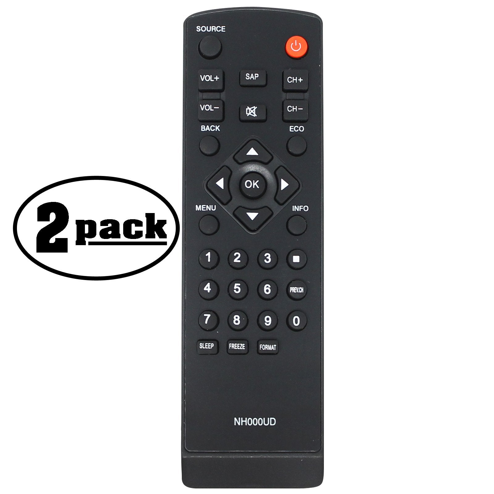 2-Pack Replacement LC401EM2F HDTV Remote Control for TV Emerson