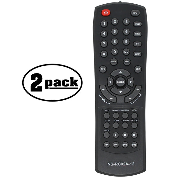 2 Replacement HDTV Remotes for Insignia NSRC02A12 Remote Control
