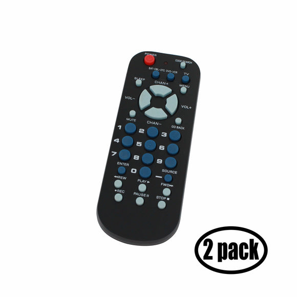 2 Pack Replacement for RCA 3-Device Universal Remote Control Palm Sized - Works with Philips TV - Remote Code 1454, 1866, 0054, 1744, 1856,23722374