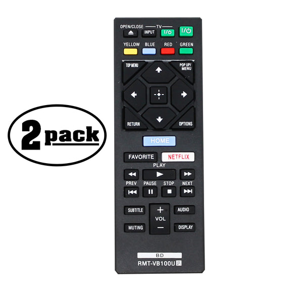 2-Pack Replacement BDP-S2500 Remote Control for Sony Blu-ray Disc Player