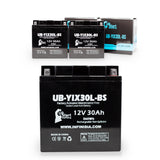 3-Pack Battery Replacement for 2008 Harley-Davidson FL, FLH Series (Touring) 1584 CC Motorcycle - 12V, 30AH