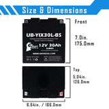 3-Pack Battery Replacement for 1969 BMW R90/6, R9OS 900 CC Motorcycle - 12V, 30AH