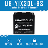 3-Pack Battery Replacement for 1969 BMW R90/6, R9OS 900 CC Motorcycle - 12V, 30AH