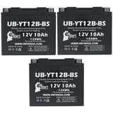 3-Pack Battery Replacement for 2016 Ducati Scrambler 803 CC Motorcycle - 12V, 10AH