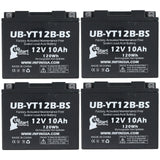 4-Pack Battery Replacement for 2008 Kawasaki ZX1000-C Ninja ZX-10R 1000 CC Motorcycle - 12V, 10AH