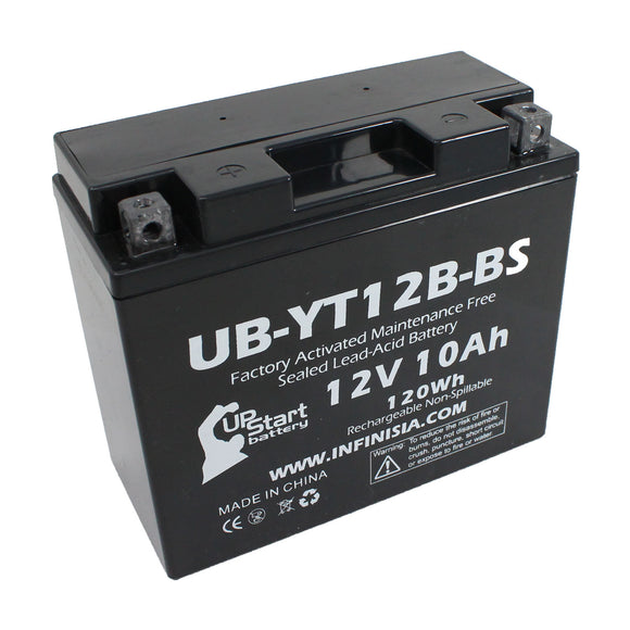 Replacement for YT12B-BS Battery 12V 10AH SLA - Compatible with 2009 Yamaha Fz6r, 2009 Ducati Monster 696, Ducati Monster 2018, Ducati Scrambler 2015, 2013 Yamaha Fz6r, 2016 Ducati Scrambler