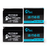 2-Pack 2010 Yamaha SR400 (FI) 400CC Motorcycle Battery Replacement - 12V, 2.3Ah