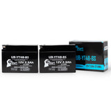 2-Pack 2011 Yamaha SR400 (FI) 400CC Motorcycle Battery Replacement - 12V, 2.3Ah