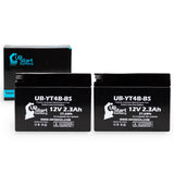 2-Pack 2009 Suzuki DR-Z70 70CC Motorcycle Battery Replacement - 12V, 2.3Ah
