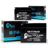 2-Pack 2004 Yamaha SR400 400CC Motorcycle Battery Replacement - 12V, 2.3Ah