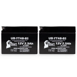 2-Pack 2001 Yamaha SR400 400CC Motorcycle Battery Replacement - 12V, 2.3Ah