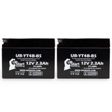 2-Pack 2008 Suzuki DR-Z70 70CC Motorcycle Battery Replacement - 12V, 2.3Ah