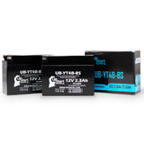 2-Pack 2007 Yamaha TTR90E Electric Start 90CC Motorcycle Battery Replacement - 12V, 2.3Ah