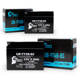 2-Pack 2015 Yamaha SR400 400CC Motorcycle Battery Replacement - 12V, 2.3Ah