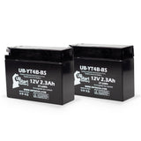 2-Pack 2007 Yamaha SR400 400CC Motorcycle Battery Replacement - 12V, 2.3Ah