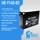 2-Pack 2008 Suzuki DR-Z70 70CC Motorcycle Battery Replacement - 12V, 2.3Ah