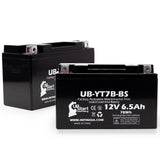 2-Pack 2006 Yamaha YFZ450 450CC ATV Battery Replacement - 12V, 6Ah