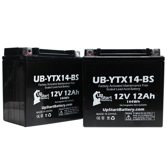 2-Pack 2004 Honda Spirit, Aero, A. C. E. Tourer 1100 CC Motorcycle Battery Replacement - 12V, 12AH