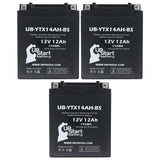 3-Pack Battery Replacement for 2010 Arctic Cat 366 366 CC ATV - 12V, 12AH