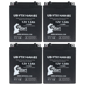 4-Pack Battery Replacement for 2001 Polaris Diesel .445 Litre (secondary) 450 CC ATV - 12V, 12AH