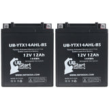 2-Pack Battery Replacement for 1995 Kawasaki VN750-A Vulcan 750 CC Motorcycle - 12V, 12AH