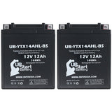 2-Pack Battery Replacement for 1986 Yamaha FZ750, FZR750 750 CC Motorcycle - 12V, 12AH
