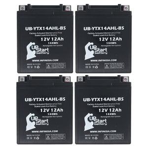 4 Pack Replacement for YTX14AHL-BS Battery 12V 12AH SLA - Compatible with 1978 Yamaha Xs650, 1979 Suzuki Gs1000, 1979 Yamaha Xs650, 1980 Yamaha Xs650, 1981 Yamaha Xs650, 1978 Suzuki Gs1000