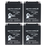 4 Pack Replacement for YTX14AHL-BS Battery 12V 12AH SLA - Compatible with 1978 Yamaha Xs650, 1979 Suzuki Gs1000, 1979 Yamaha Xs650, 1980 Yamaha Xs650, 1981 Yamaha Xs650, 1978 Suzuki Gs1000