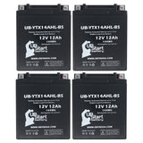 4-Pack Battery Replacement for 1996 Suzuki LS650 Savage, S40 650 CC Motorcycle - 12V, 12AH