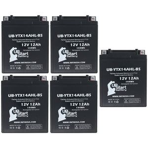 5-Pack Battery Replacement for 1993 Kawasaki VN750-A Vulcan 750 CC Motorcycle - 12V, 12AH