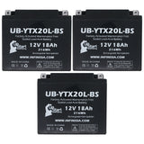 3-Pack Battery Replacement for 2013 Kawasaki Jet Ski JT1500B, C, 250X, Ultra LX, 260(L)X, 300(L)X 1500 CC Personal Watercraft - Factory Activated, Maintenance Free Battery - 12V, 18AH
