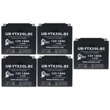 5-Pack Battery Replacement for 1999 Buell S3, S3T Thunderbolt 1200 CC Motorcycle - 12V, 18AH
