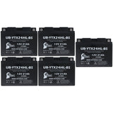 5-Pack Battery Replacement for 2004 Arctic Cat Firecat 500 CC Snowmobile - 12V, 21AH