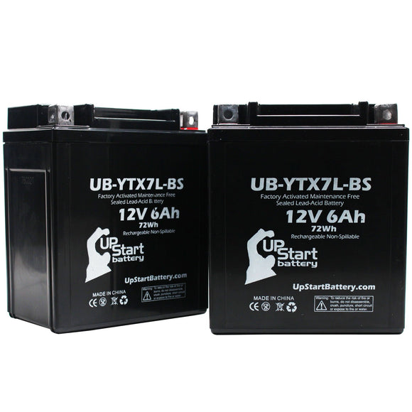 2-Pack 1996 Honda CB250 Nighthawk 250CC Motorcycle Battery Replacement - 12V, 6Ah