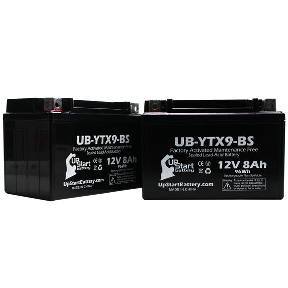 2-Pack 2011 Kawasaki EX250, Ninja 250R 250CC Motorcycle Battery Replacement - 12V, 8Ah