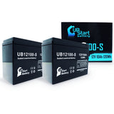 2x Pack GT GT-350 Battery - Replaces UB12100-S Universal Sealed Lead Acid Batteries (12V, 10Ah, 10000mAh, F2 Terminal, AGM, SLA)