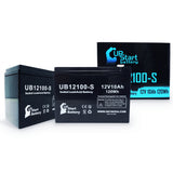2x Pack Powersonic PSH-12100FR Battery - Replaces UB12100-S Universal Sealed Lead Acid Batteries (12V, 10Ah, 10000mAh, F2 Terminal, AGM, SLA)