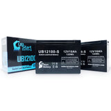 2x Pack Schwinn IZIP I-750 Electric Scooter 3 Battery - Replaces UB12100-S Universal Sealed Lead Acid Batteries (12V, 10Ah, 10000mAh, F2 Terminal, AGM, SLA)