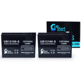 2x Pack iZip Urban Cruiser Battery - Replaces UB12100-S Universal Sealed Lead Acid Batteries (12V, 10Ah, 10000mAh, F2 Terminal, AGM, SLA)
