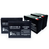 4-Pack UB12100-S Sealed Lead Acid Battery Replacement (12V, 10Ah, F2 Terminal, AGM, SLA)