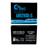 HCF Pacelite HCF 737 Battery - Replaces UB12100-S Universal Sealed Lead Acid Batteries (12V, 10Ah, 10000mAh, F2 Terminal, AGM, SLA)