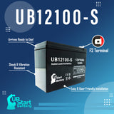 Universal Battery UB12100-S Battery - Replaces UB12100-S Universal Sealed Lead Acid Batteries (12V, 10Ah, 10000mAh, F2 Terminal, AGM, SLA, One Year Warranty)