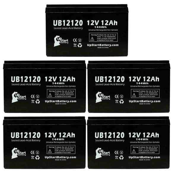 5-Pack UB12120 Sealed Lead Acid Battery Replacement (12V, 12Ah, F1 Terminal, AGM, SLA)