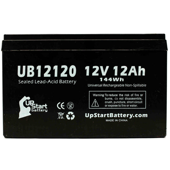 eZip eZip 750 Battery - Replacement UB12120 Universal Sealed Lead Acid Battery (12V, 12Ah, 12000mAh, F1 Terminal, AGM, SLA) - Includes TWO F1 to F2 Terminal Adapters