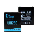 Silent Knight 622 Battery - Replacement UB1250 Universal Sealed Lead Acid Battery (12V, 5Ah, 5000mAh, F1 Terminal, AGM, SLA) - Includes TWO F1 to F2 Terminal Adapters