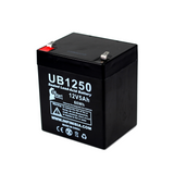 2x Pack - Ademco 4110XM Battery - Replacement UB1250 Universal Sealed Lead Acid Battery (12V, 5Ah, 5000mAh, F1 Terminal, AGM, SLA) - Includes 4 F1 to F2 Terminal Adapters