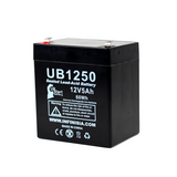 2x Pack - Silent Knight EP1245 Battery - Replacement UB1250 Universal Sealed Lead Acid Battery (12V, 5Ah, 5000mAh, F1 Terminal, AGM, SLA) - Includes 4 F1 to F2 Terminal Adapters